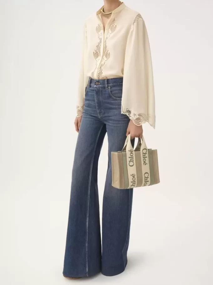 Small Woody tote bag in linen