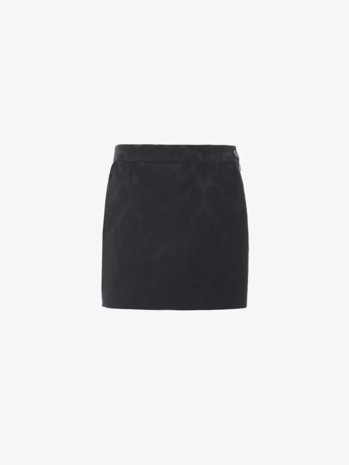 Straight mini skirt in a wool-mix jacquard