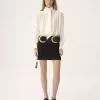 Straight mini skirt in a wool-mix jacquard