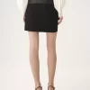 Straight mini skirt in a wool-mix jacquard
