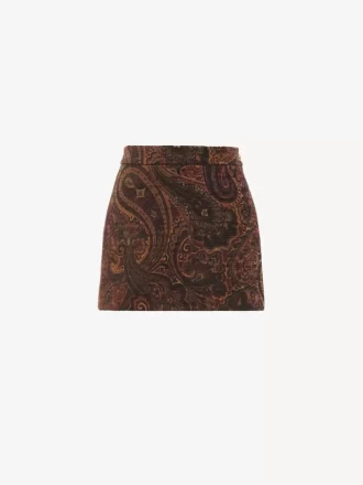 Straight mini skirt in tapestry jacquard