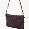 Summer Banana flat pouch with strap in raffia