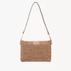 Summer Banana flat pouch with strap in raffia