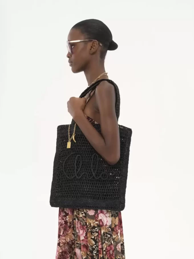 Summer Banana tote bag in raffia