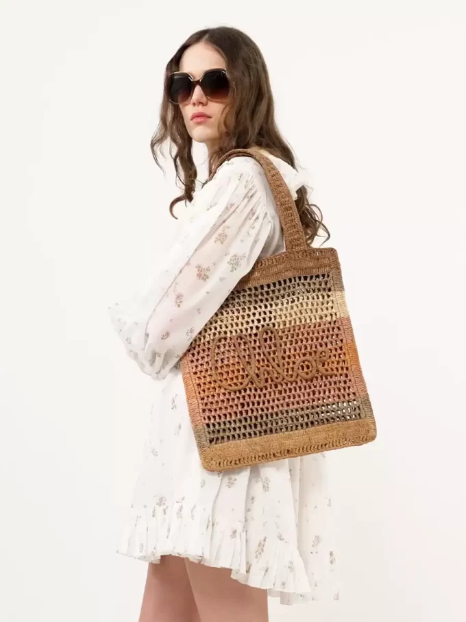 Summer Banana tote bag in raffia