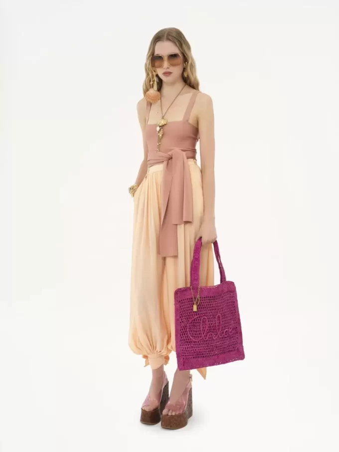 Summer Banana tote bag in raffia