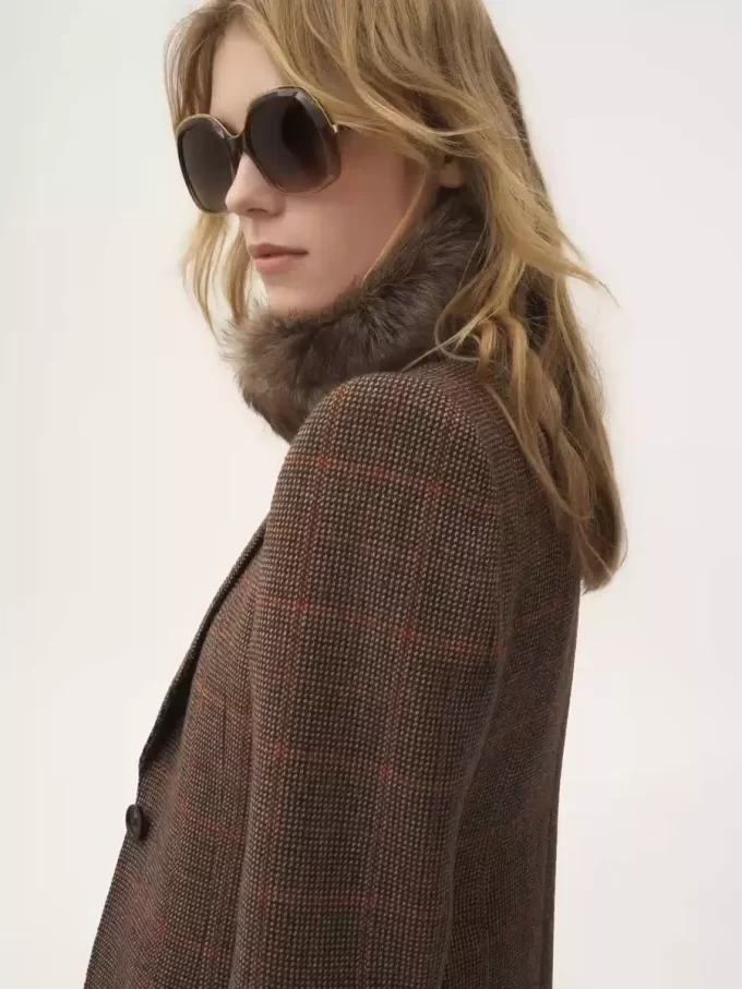 Tailored jacket in check wool