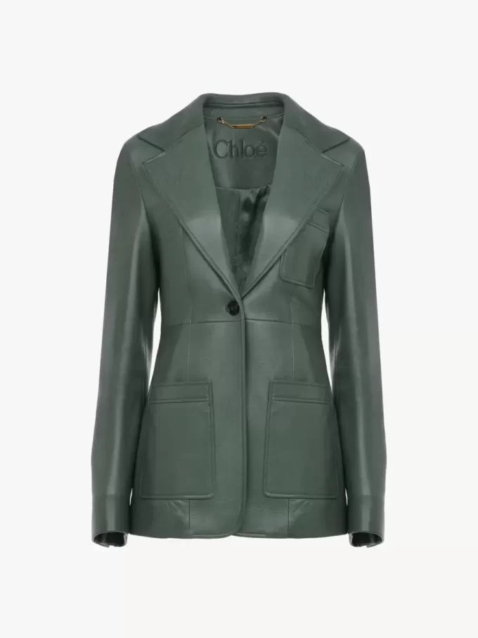 Tailored jacket in leather