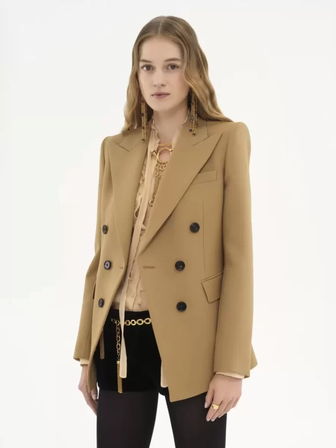 Tailored jacket in wool grain de poudre