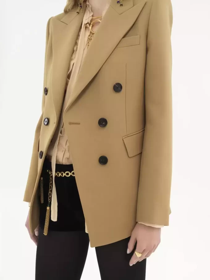 Tailored jacket in wool grain de poudre