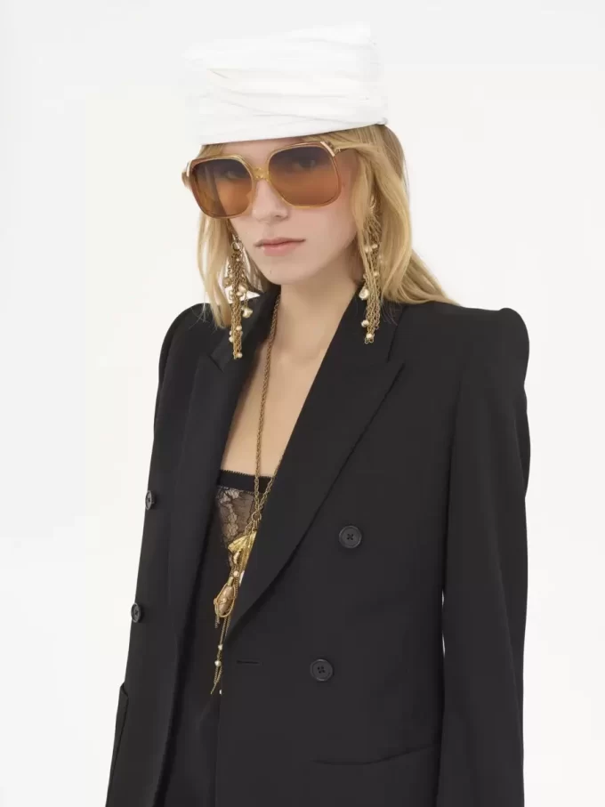 Tailored jacket in wool grain de poudre