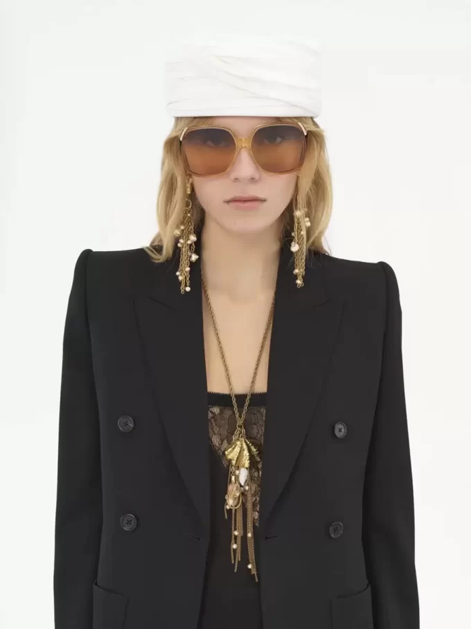 Tailored jacket in wool grain de poudre