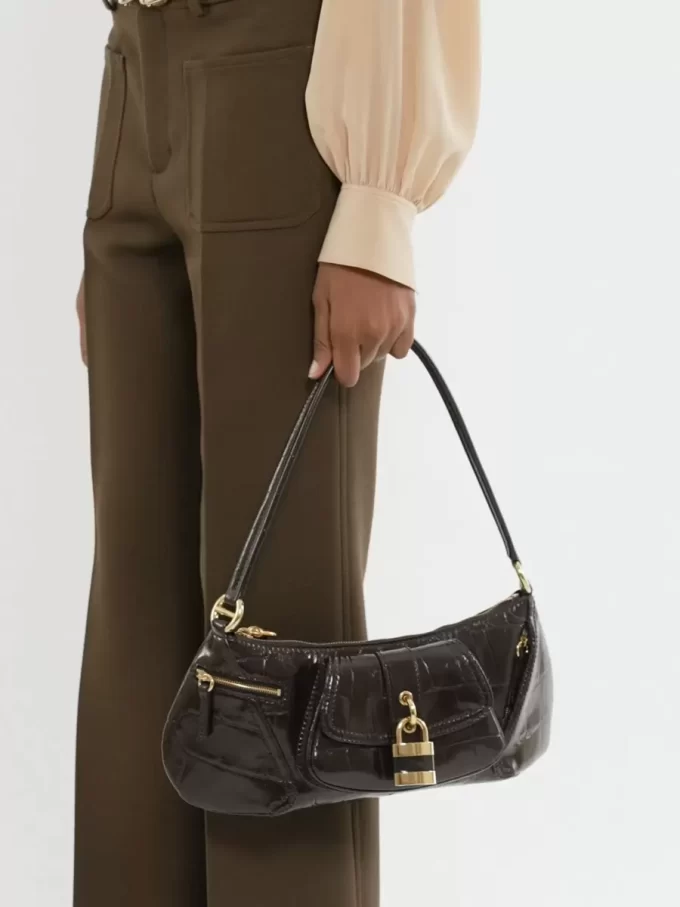 The 99 shoulder bag in croco-effect leather