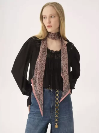 The Chloé Paisley bandeau scarf in silk charmeuse
