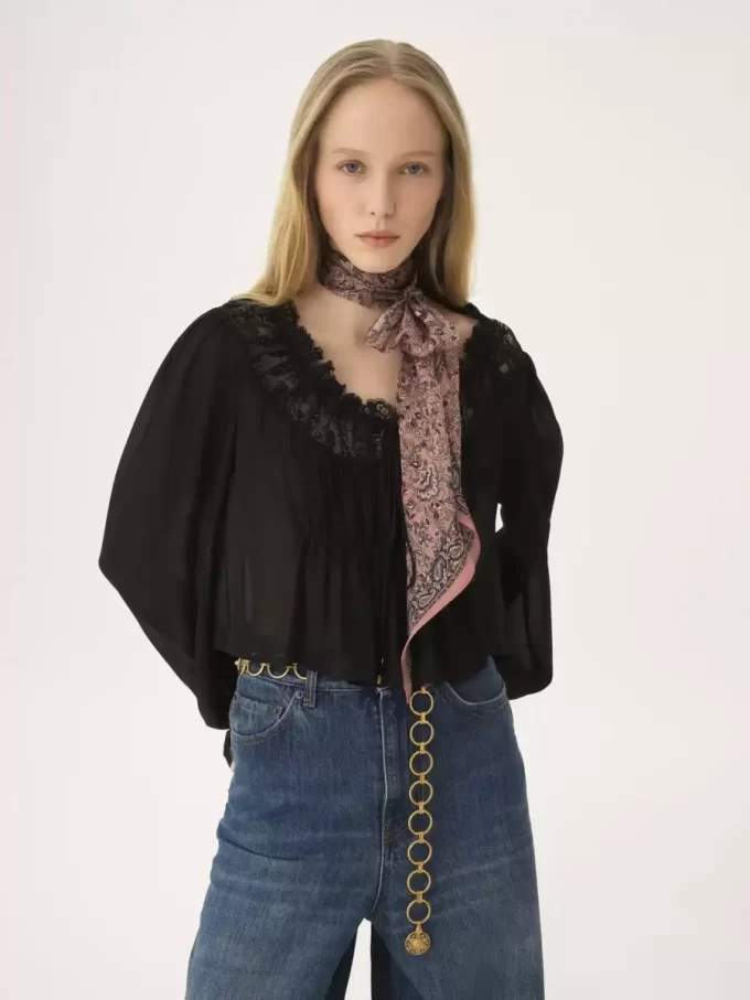 The Chloé Paisley bandeau scarf in silk charmeuse