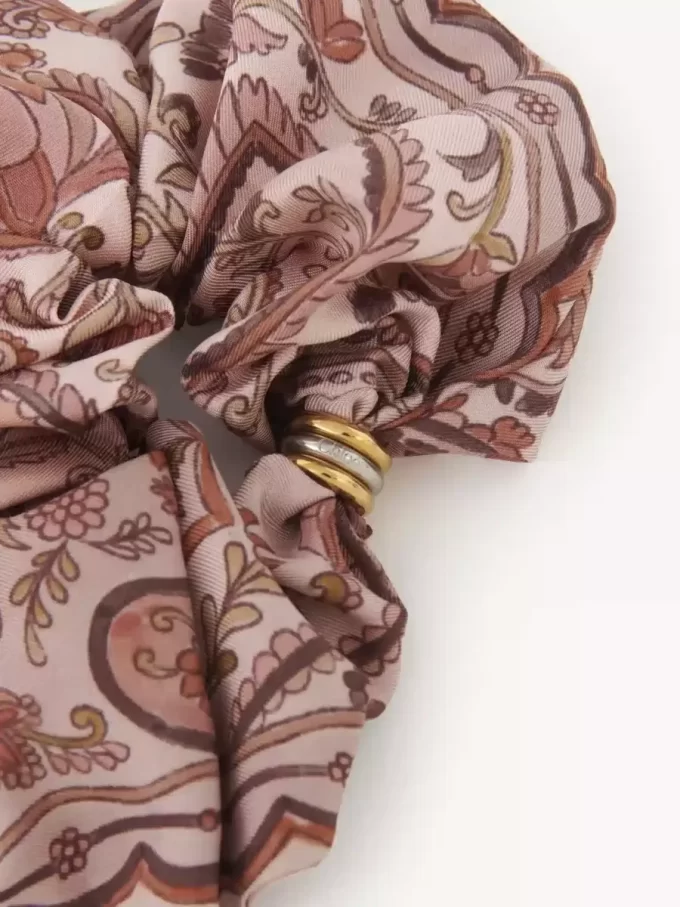 The Chloé Paisley hair scrunchie in silk twill