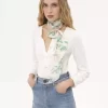 The Chloé Peonies bandeau scarf in silk charmeuse