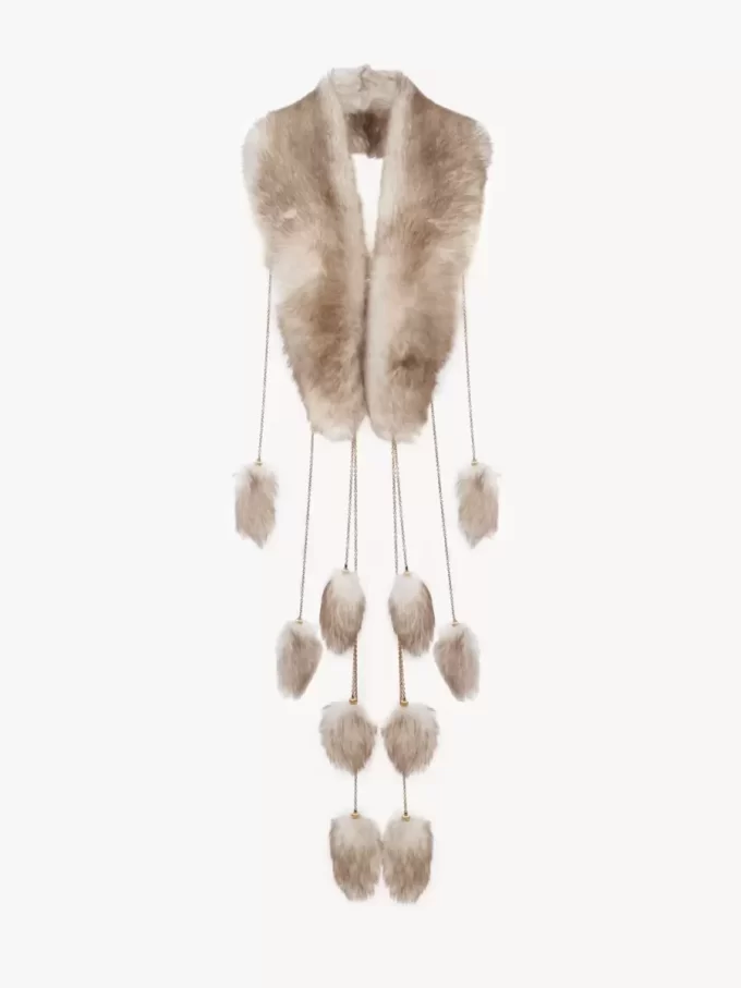 The Treasure Tails scarf in shearling