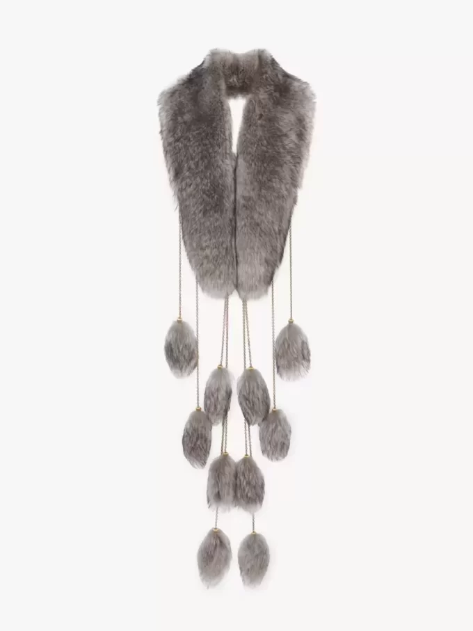The Treasure Tails scarf in shearling