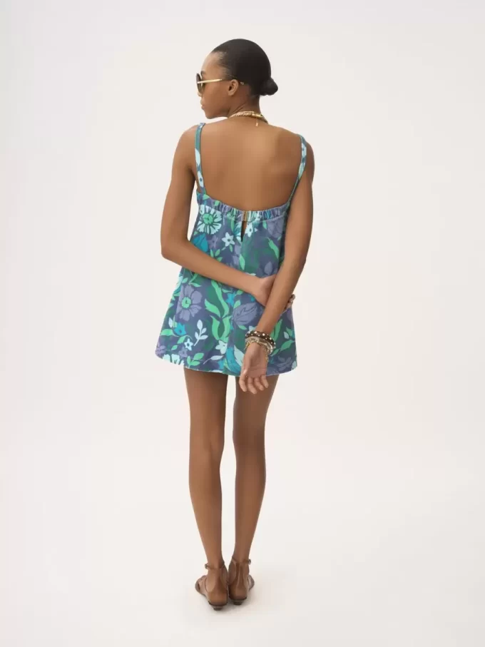 Thin-strap mini dress in cotton jersey