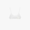 Thin-strap ruffled bralette in embroidered lace