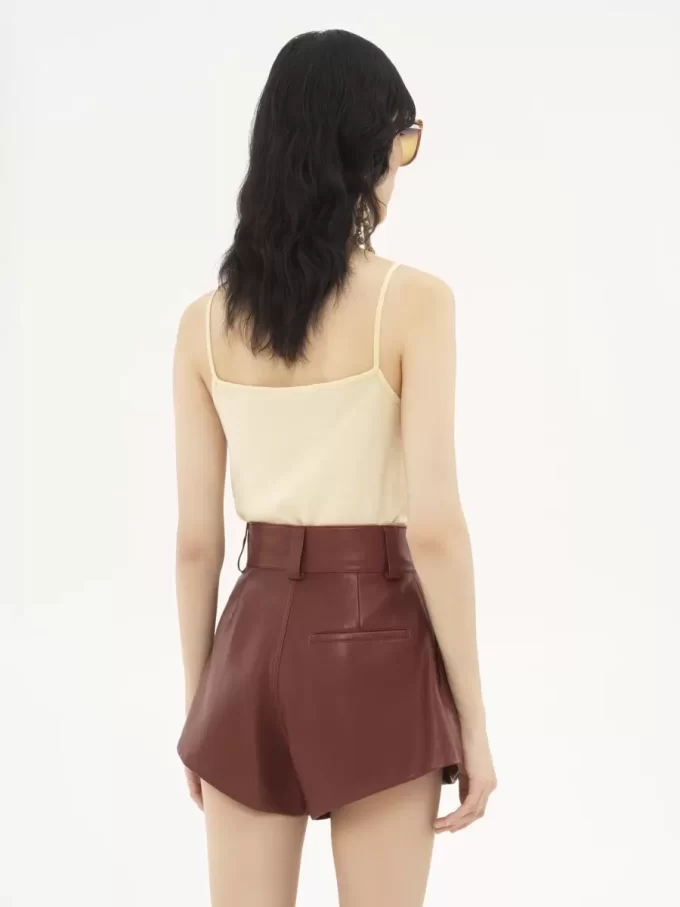 Thin-strap tank top in superfine wool knit