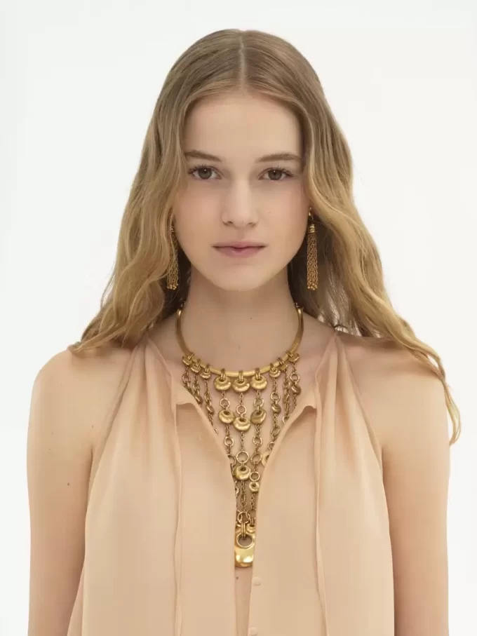 Tiered maxi dress in silk georgette