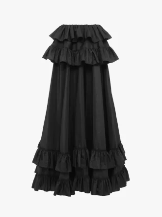 Tiered maxi skirt in washed silk taffeta