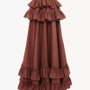 Tiered maxi skirt in washed silk taffeta