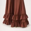 Tiered maxi skirt in washed silk taffeta