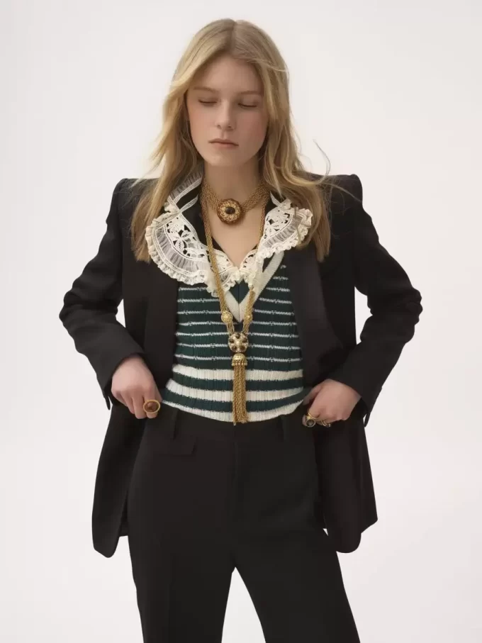 Tuxedo jacket in wool grain de poudre