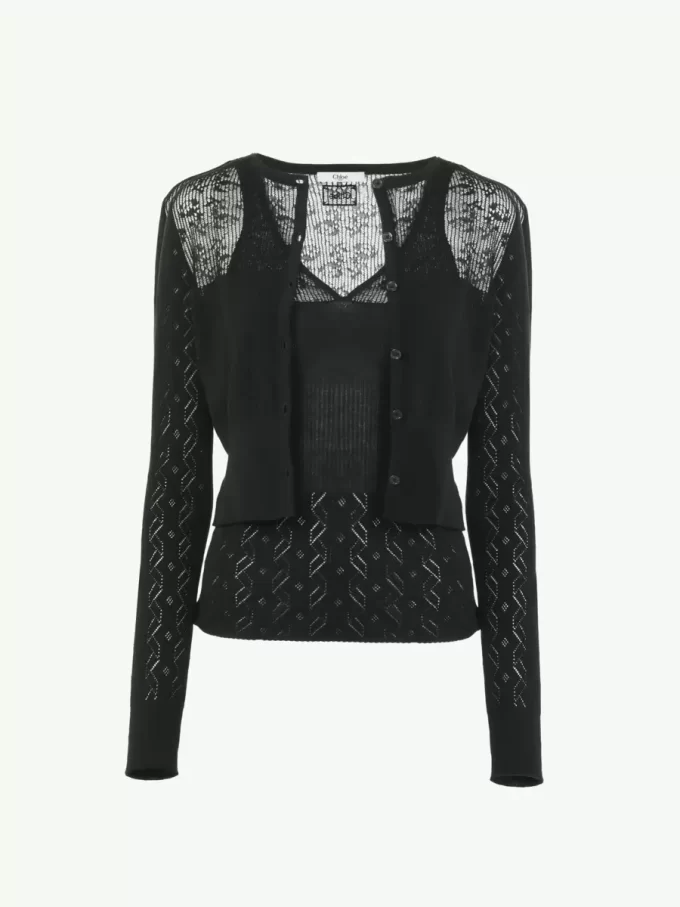 Twin set in cotton knit