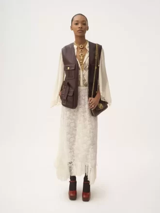 Utilitarian vest in leather