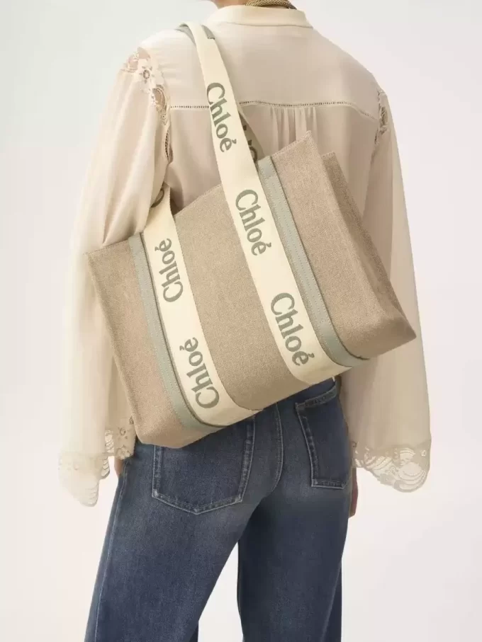 Woody tote bag in linen