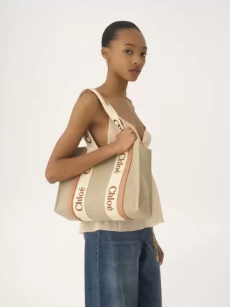 Woody tote bag in linen