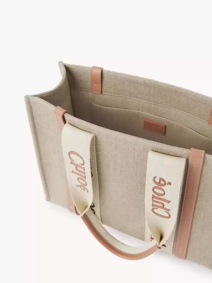 Woody tote bag in linen