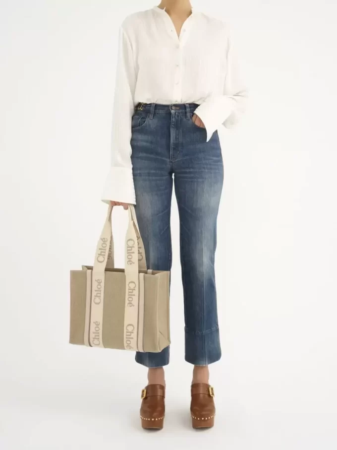 Woody tote bag in linen