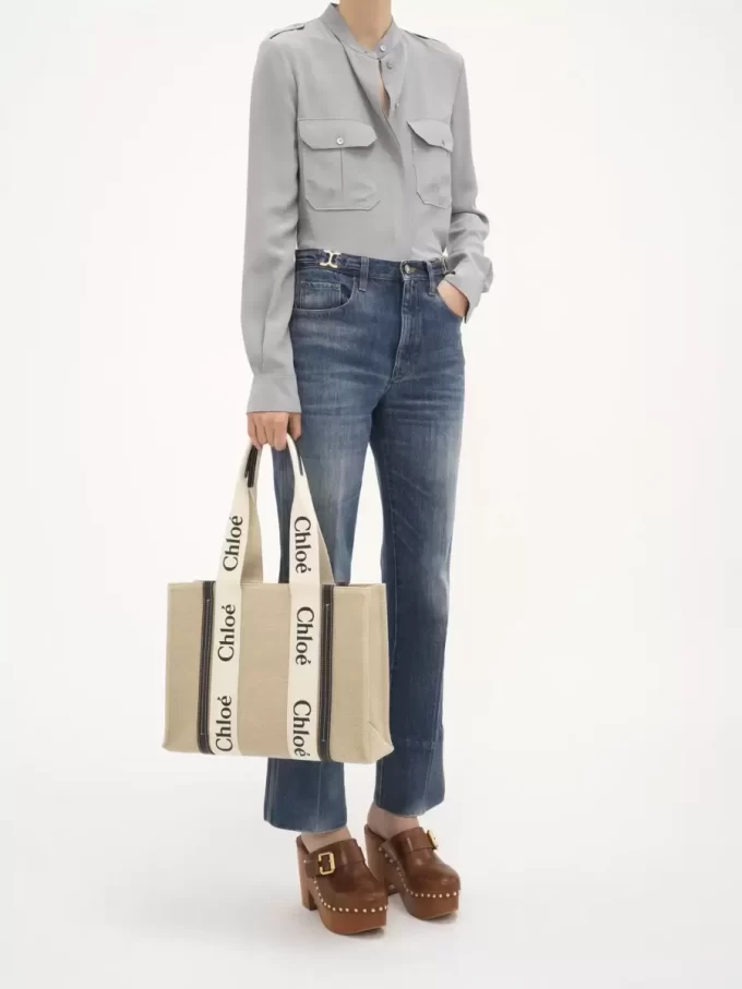 Woody tote bag in linen