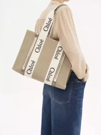 woody tote bag in linen amp leather 2 330x440 - Woody tote bag in linen & leather