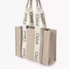 Woody tote bag in linen & leather